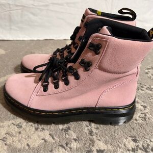 Pink Suede Dr. Martens Women's Boots